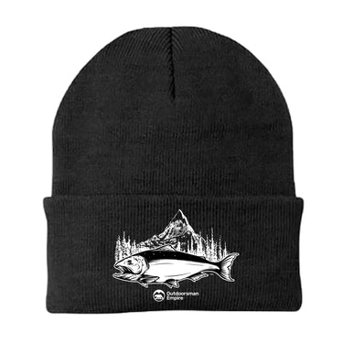 Fishing Mountain Embroidered Beanie